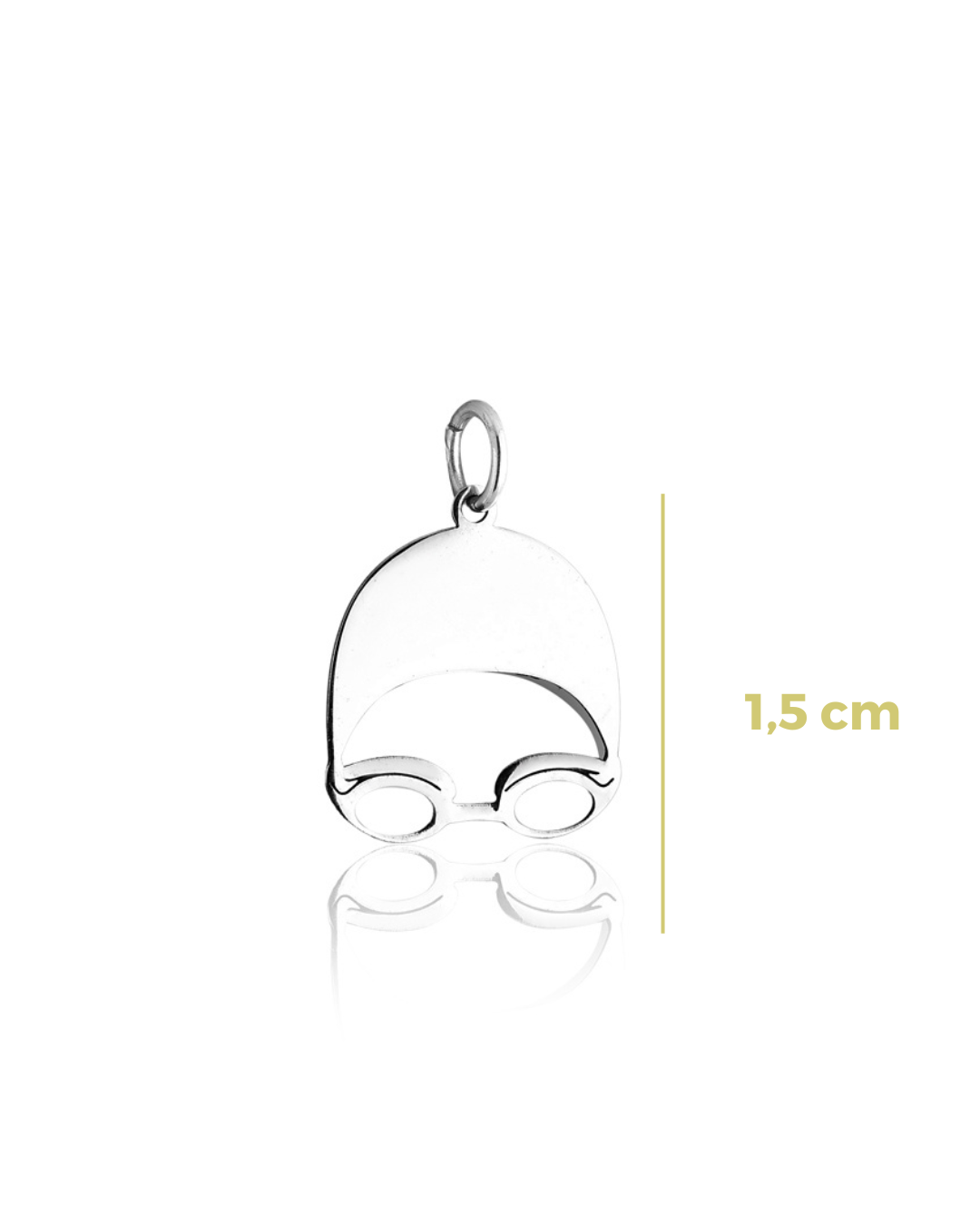 Colar de Prata com Pingente de Touca de Natação 60cm – Leve o Amor pelo Esporte no Peito