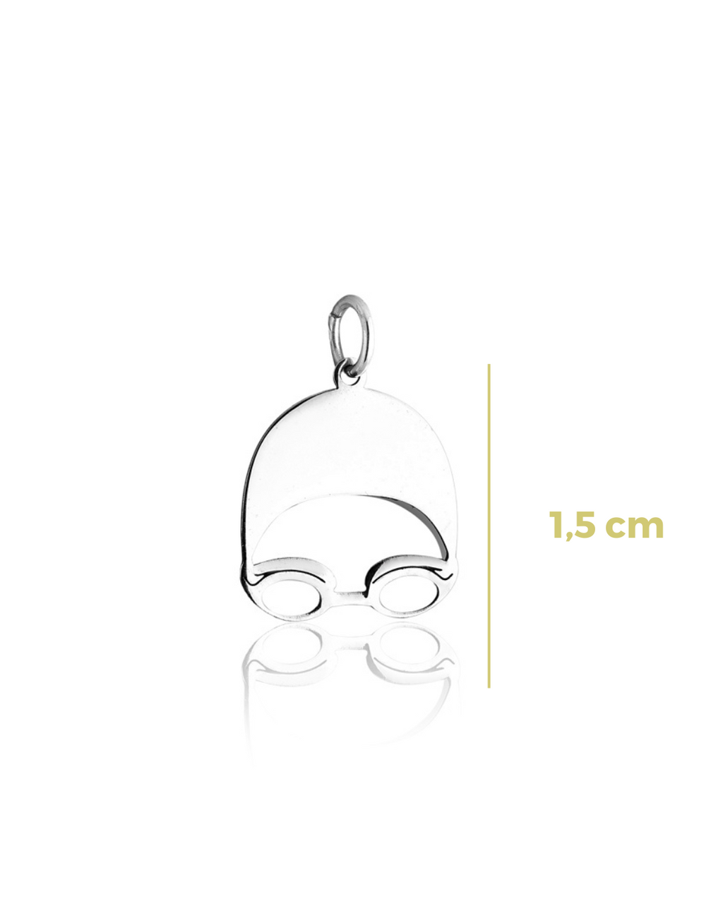 Colar de Prata com Pingente de Touca de Natação 45cm – Leve o Amor pelo Esporte no Peito