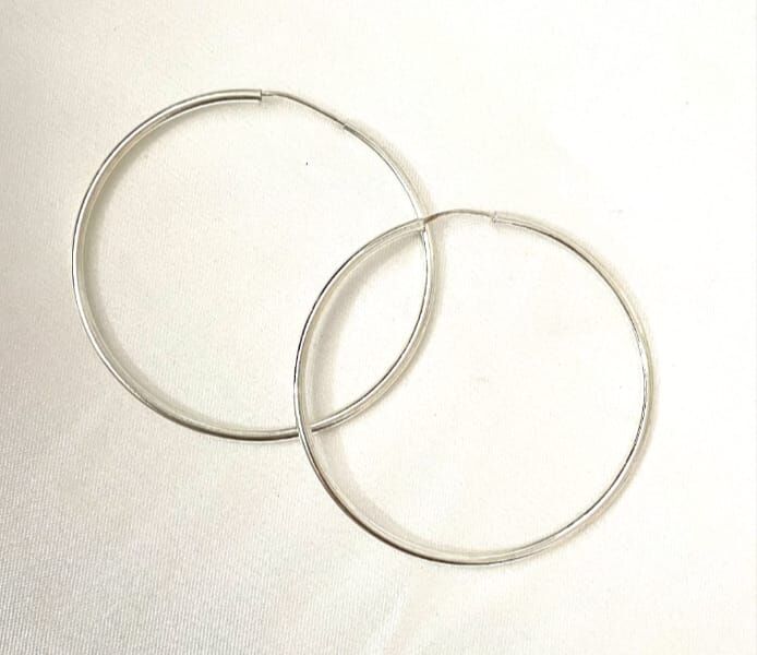 Brinco de Prata Argola Fina Média