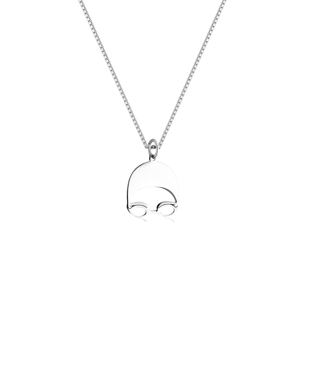 Colar de Prata com Pingente de Touca de Natação 60cm – Leve o Amor pelo Esporte no Peito